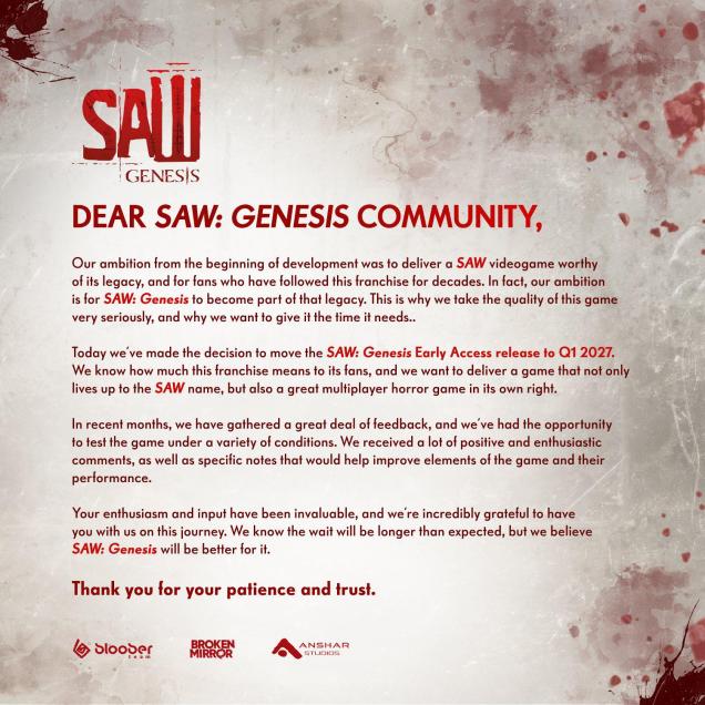 Kabar Baik Untuk Saw: Genesis, Kita Harus Bersabar Lebih Lama